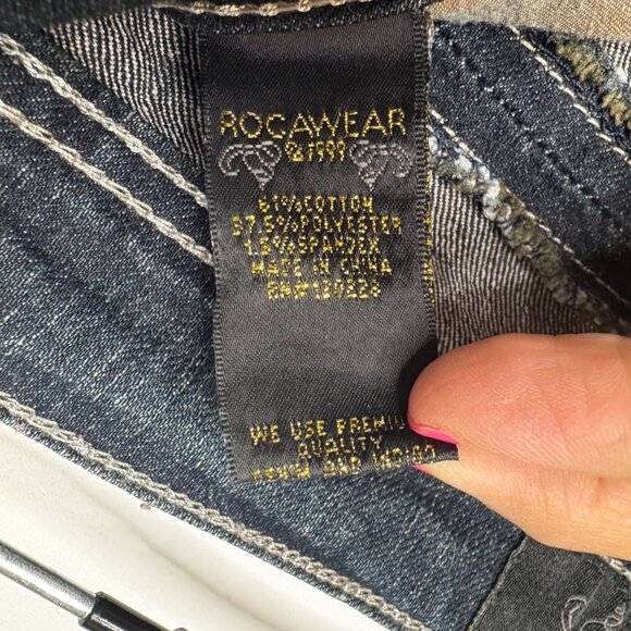 Rocawear‎ Womens Studded Letter R Dark Wash Denim Skinny Jeans Size 3 - Picture 9 of 10